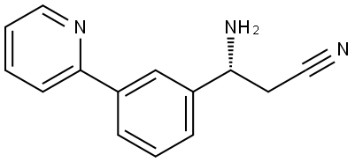 (3R)-3-AMINO-3-[3-(PYRIDIN-2-YL)PHENYL]PROPANENITRILE 结构式