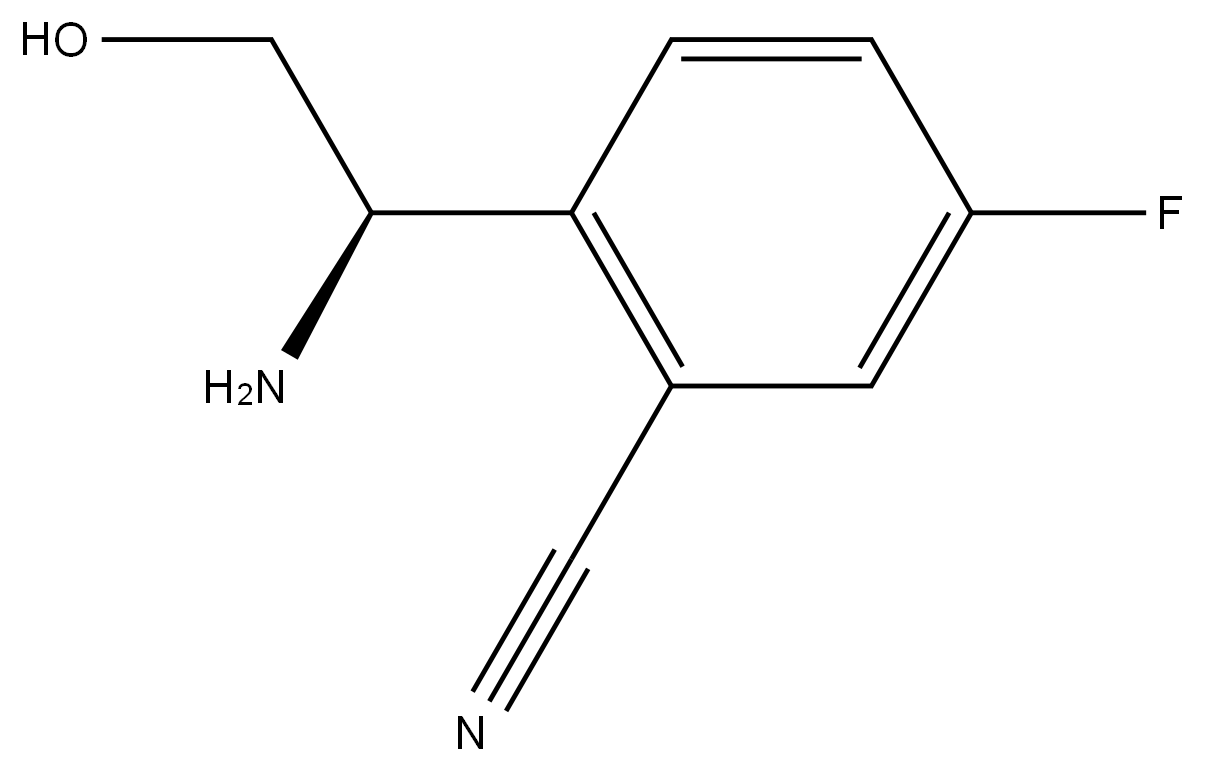 2-((1R)-1-AMINO-2-HYDROXYETHYL)-5-FLUOROBENZENECARBONITRILE 结构式