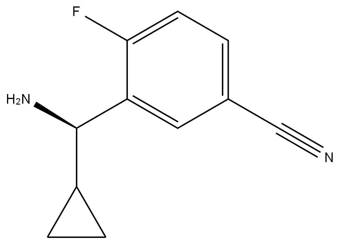 3-((1R)AMINOCYCLOPROPYLMETHYL)-4-FLUOROBENZENECARBONITRILE 结构式