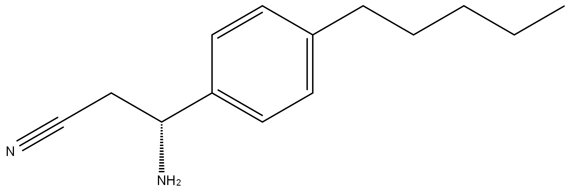 (3R)-3-AMINO-3-(4-PENTYLPHENYL)PROPANENITRILE Struktur