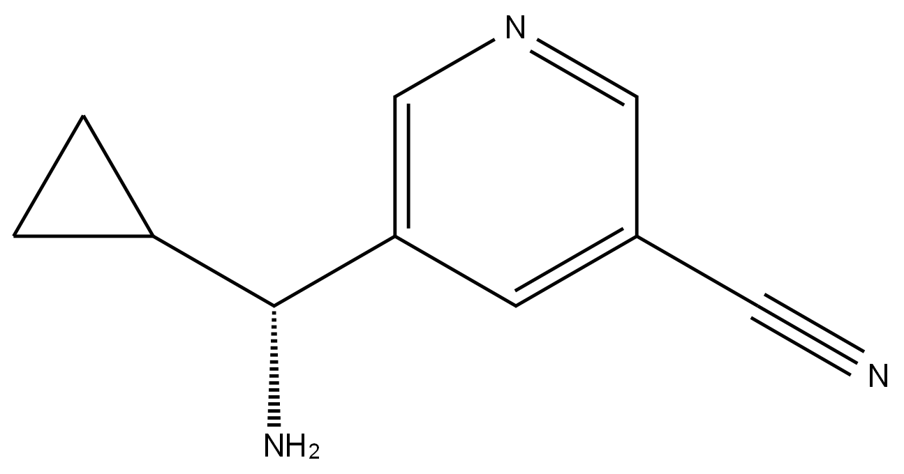 5-((1R)AMINOCYCLOPROPYLMETHYL)PYRIDINE-3-CARBONITRILE 结构式