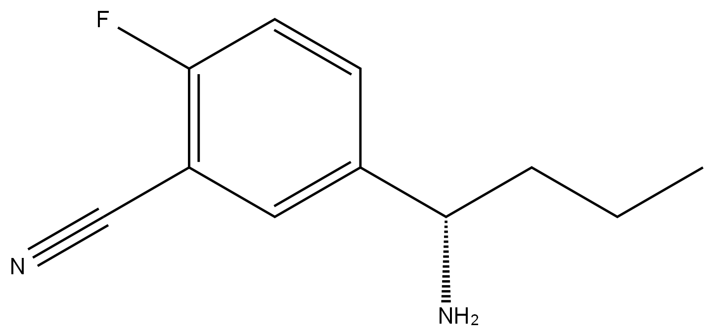 5-((1S)-1-AMINOBUTYL)-2-FLUOROBENZENECARBONITRILE 结构式
