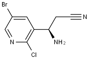 (3R)-3-AMINO-3-(5-BROMO-2-CHLORO(3-PYRIDYL))PROPANENITRILE Structure