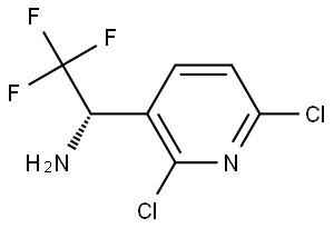 (1S)-1-(2,6-DICHLORO(3-PYRIDYL))-2,2,2-TRIFLUOROETHYLAMINE 结构式