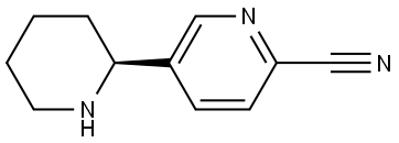 5-((2S)-2-PIPERIDYL)PYRIDINE-2-CARBONITRILE 结构式