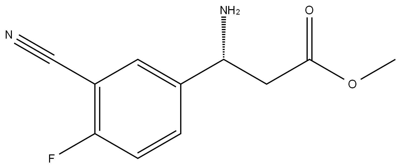 METHYL (3R)-3-AMINO-3-(3-CYANO-4-FLUOROPHENYL)PROPANOATE Structure
