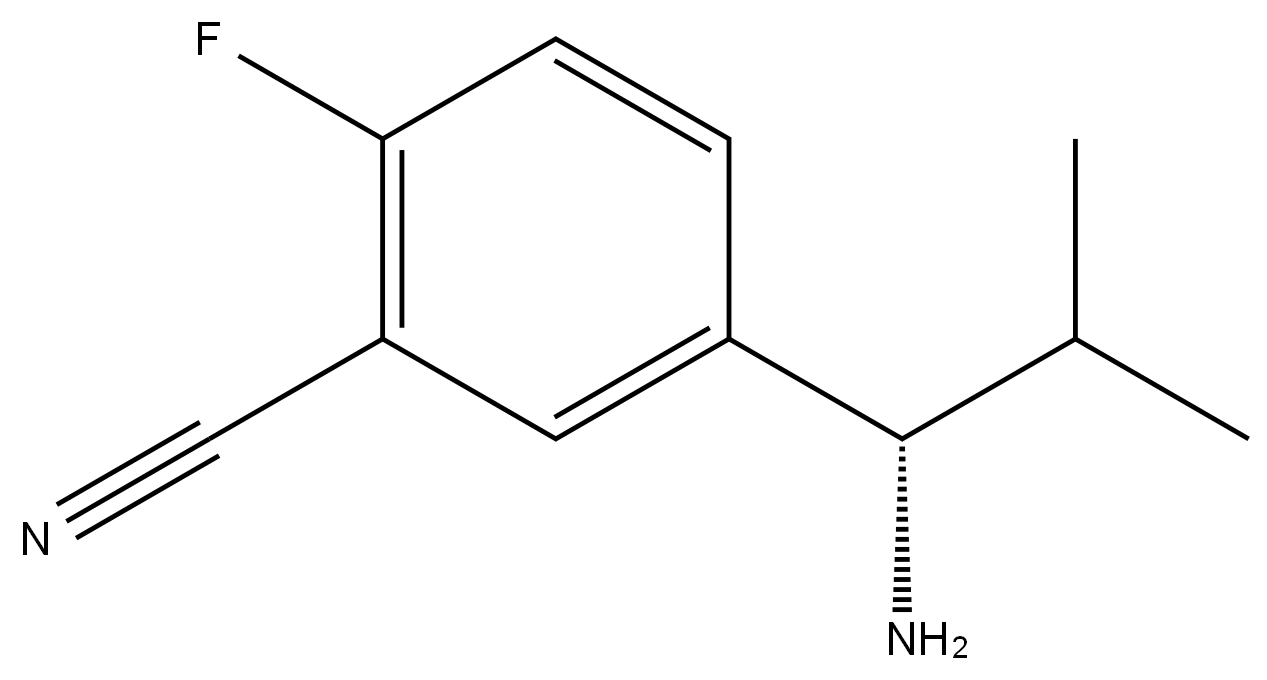 5-((1S)-1-AMINO-2-METHYLPROPYL)-2-FLUOROBENZENECARBONITRILE,1213414-29-9,结构式