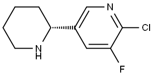 2-CHLORO-3-FLUORO-5-[(2R)-PIPERIDIN-2-YL]PYRIDINE Structure