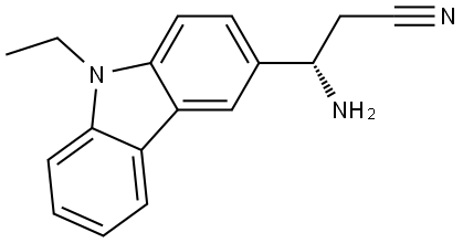 (βS)-β-Amino-9-ethyl-9H-carbazole-3-propanenitrile Structure