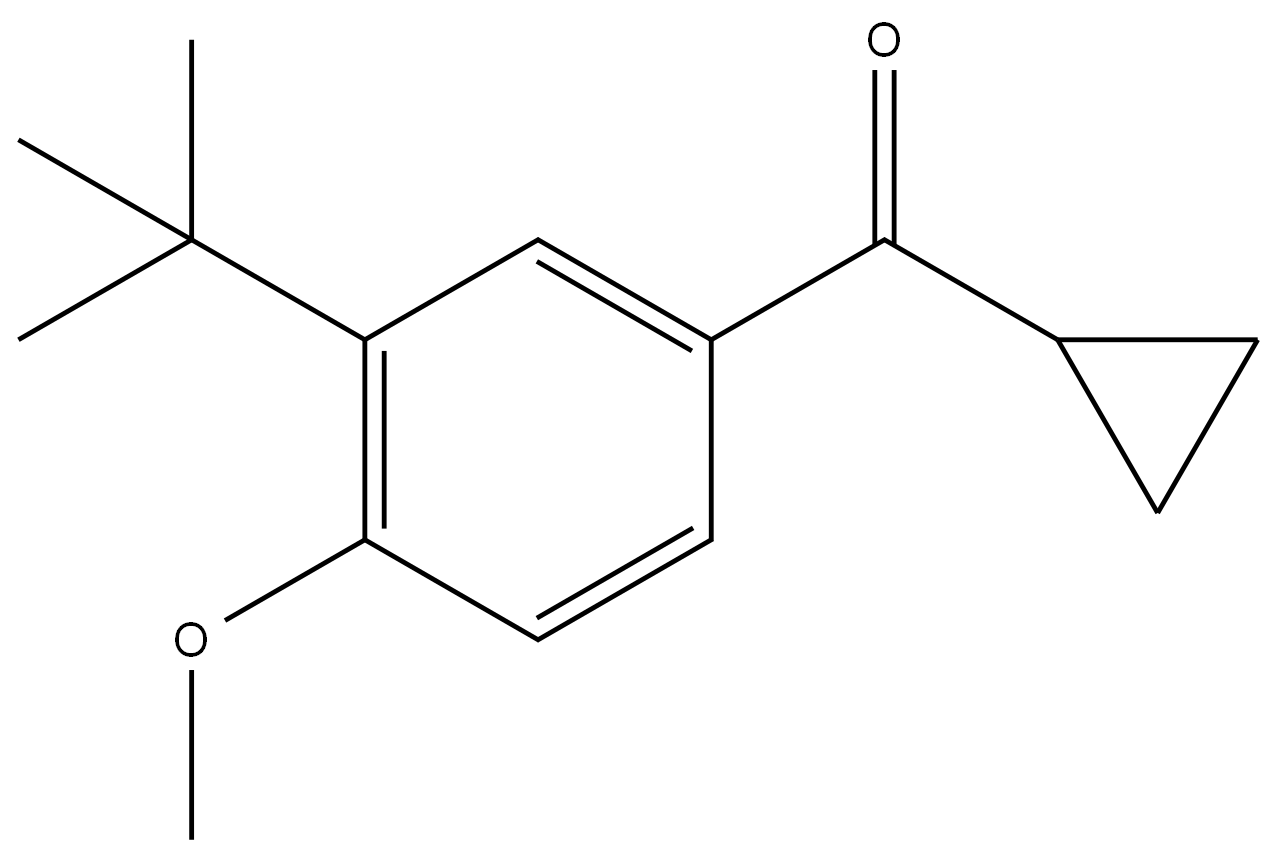 (3-(tert-butyl)-4-methoxyphenyl)(cyclopropyl)methanone Struktur