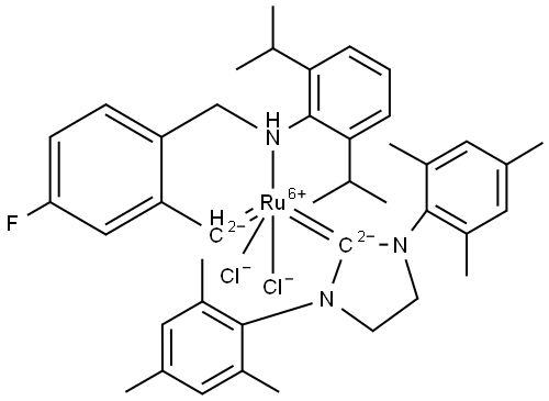 1223001-95-3 Ruthenium, [[2-[[[2,6-bis(1-methylethyl)phenyl]amino-κN]methyl]-5-fluorophenyl]methylene-κC][1,3-bis(2,4,6-trimethylphenyl)-2-imidazolidinylidene]dichloro-, (SP-5-41)- (ACI)