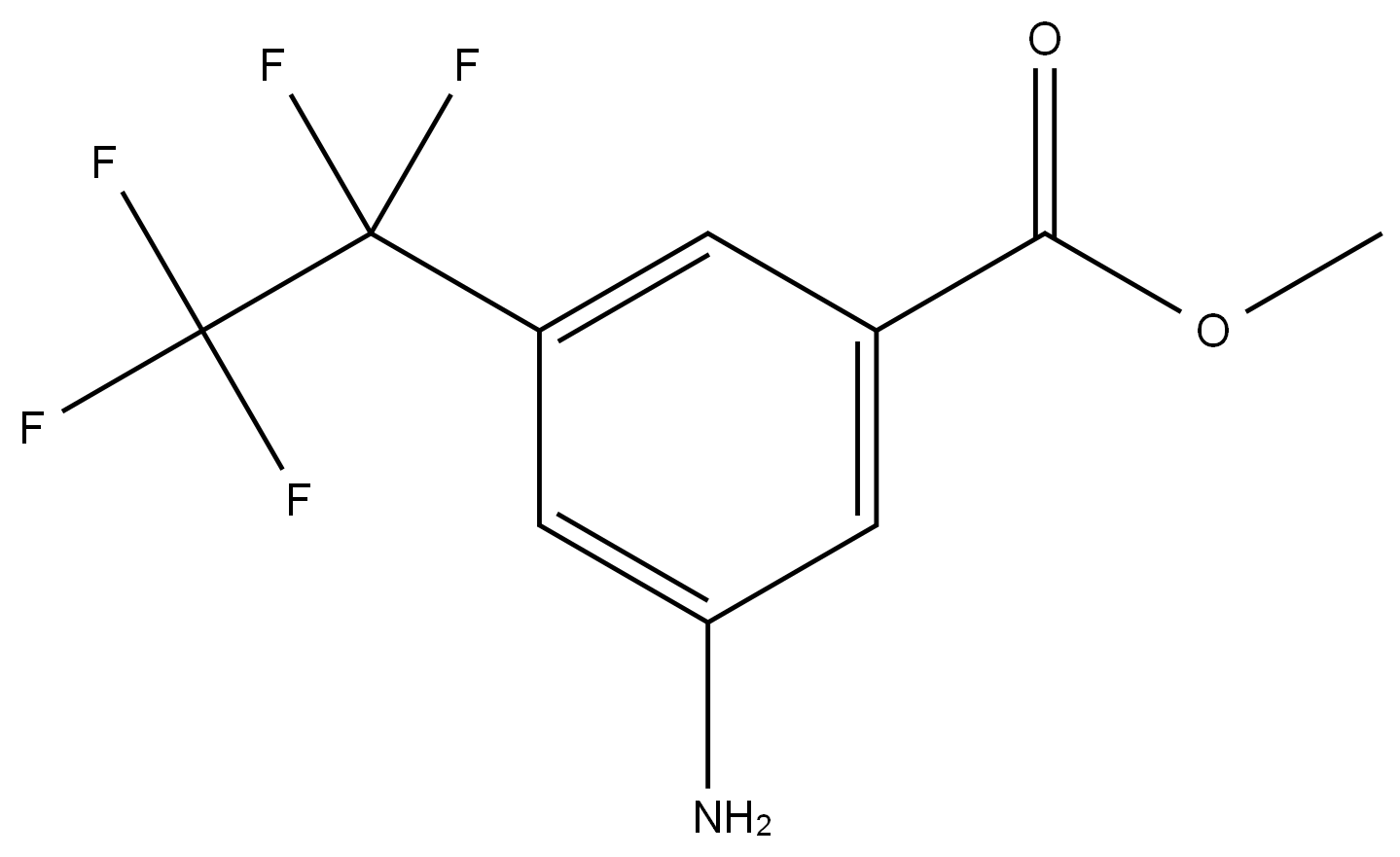 Benzoic acid, 3-amino-5-(1,1,2,2,2-pentafluoroethyl)-, methyl ester Structure
