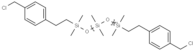 α-[[2-[4-(chloromethyl)phenyl]ethyl]dimethylsilyl]-ω-[[[2-[4-(chloromethyl)phenyl]ethyl]dimethylsilyl]oxy]poly[oxy(dimethylsilylene) Struktur