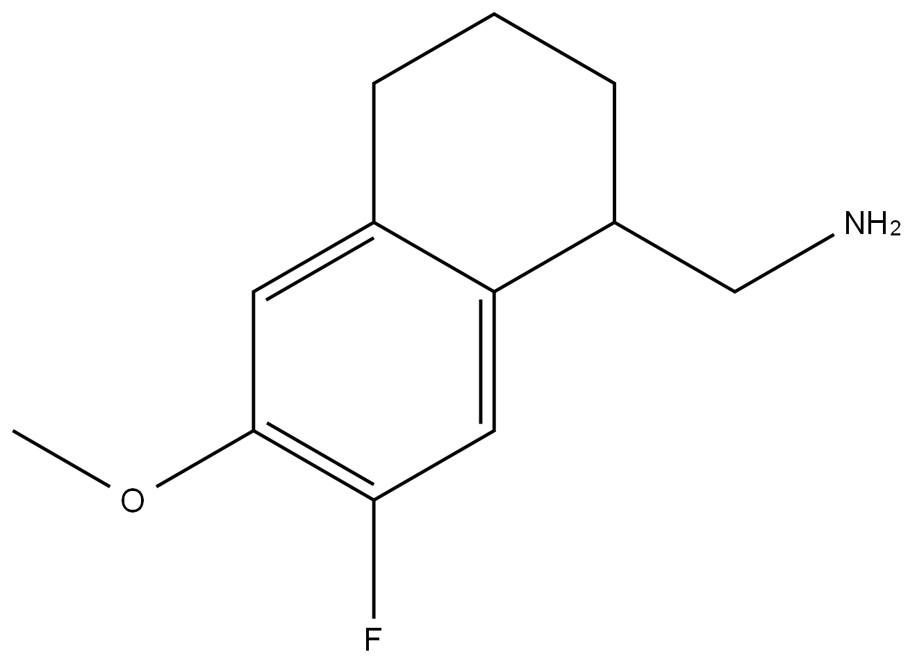 7-Fluoro-1,2,3,4-tetrahydro-6-methoxy-1-naphthalenemethanamine Structure