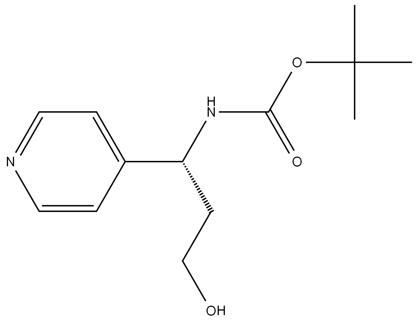 tert-butyl (R)-(3-hydroxy-1-(pyridin-4-yl)propyl)carbamate Structure
