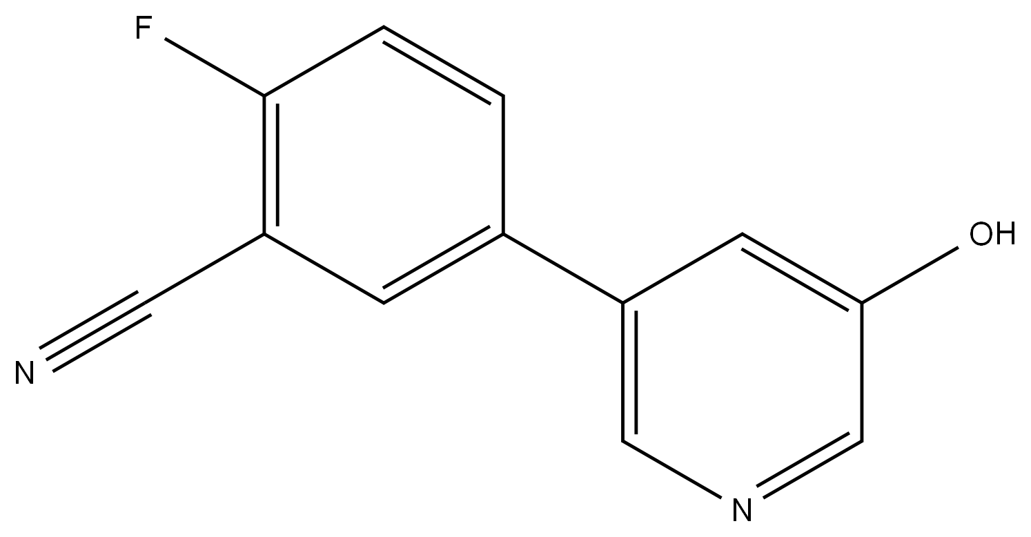 2-Fluoro-5-(5-hydroxy-3-pyridinyl)benzonitrile Structure