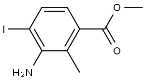 3-氨基-4-碘-2-甲基苯甲酸甲酯, 1262235-96-0, 结构式