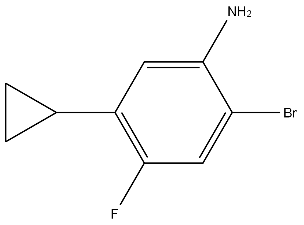 2-Bromo-5-cyclopropyl-4-fluorobenzenamine Structure