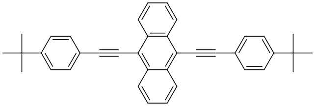Anthracene, 9,10-bis[2-[4-(1,1-dimethylethyl)phenyl]ethynyl]- Structure
