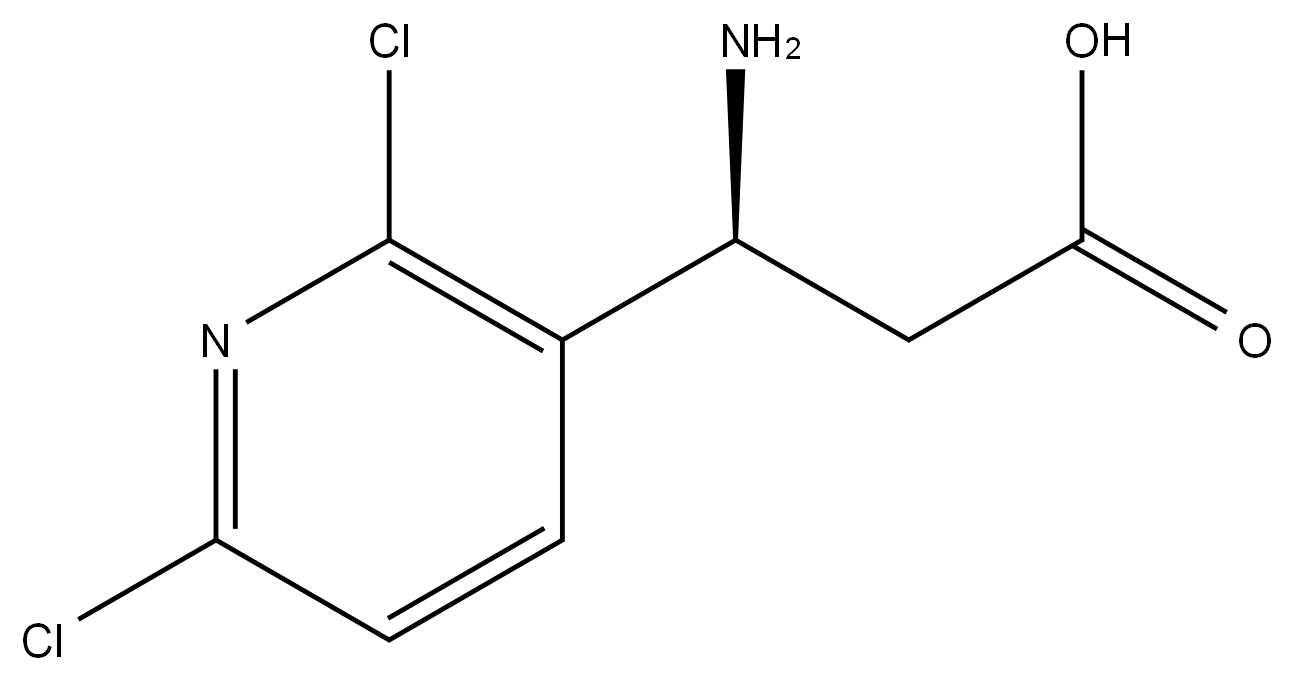 (3S)-3-AMINO-3-(2,6-DICHLOROPYRIDIN-3-YL)PROPANOIC ACID 结构式