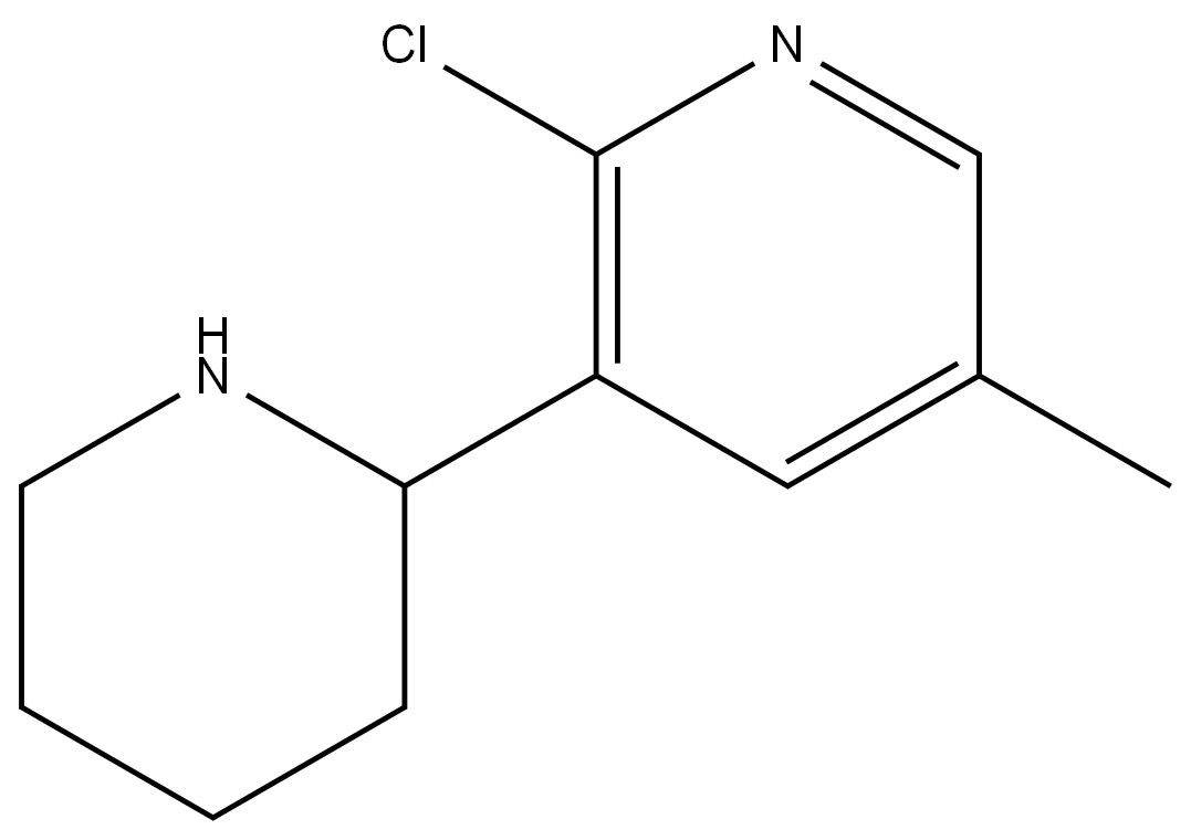2-CHLORO-5-METHYL-3-(PIPERIDIN-2-YL)PYRIDINE Structure