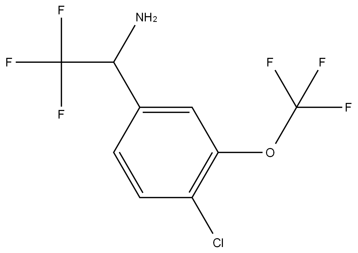 1-[4-CHLORO-3-(TRIFLUOROMETHOXY)PHENYL]-2,2,2-TRIFLUOROETHYLAMINE 结构式