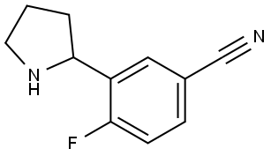 4-FLUORO-3-(PYRROLIDIN-2-YL)BENZONITRILE 结构式