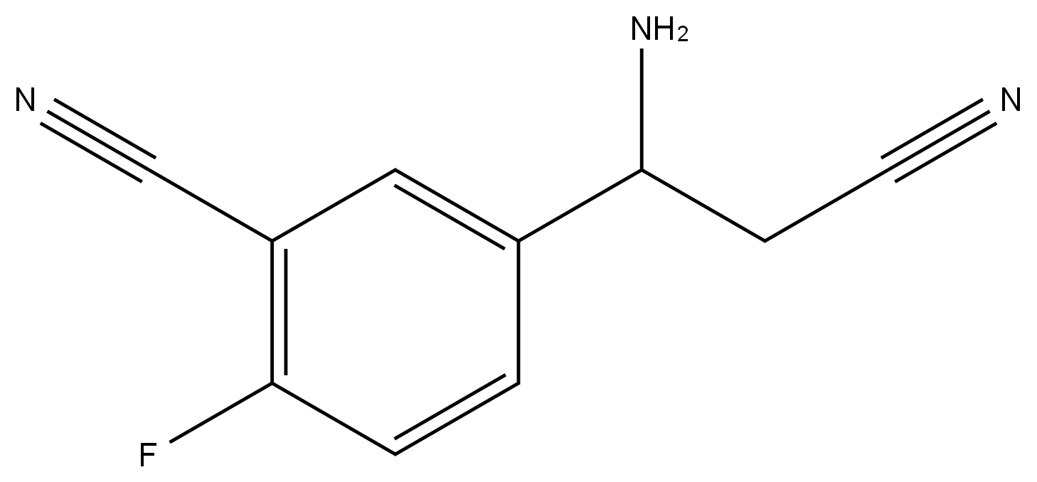 5-(1-AMINO-2-CYANOETHYL)-2-FLUOROBENZENECARBONITRILE 结构式