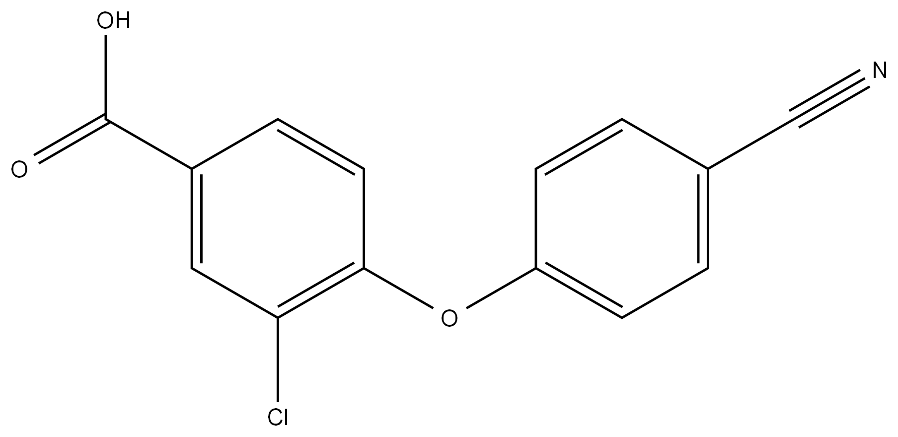3-Chloro-4-(4-cyanophenoxy)benzoic acid 结构式