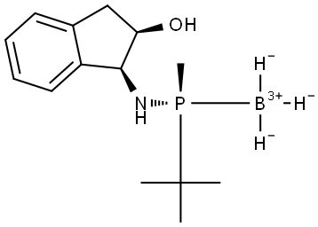 Boron, [[P(S)]-N-[(1S,2R)-2,3-dihydro-2-hydroxy-1H-inden-1-yl]-P-(1,1-dimethylethyl)-P-methylphosphinous amide-κP]trihydro-, (T-4)- Structure