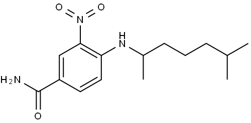 Benzamide, 4-[(1,5-dimethylhexyl)amino]-3-nitro- Structure
