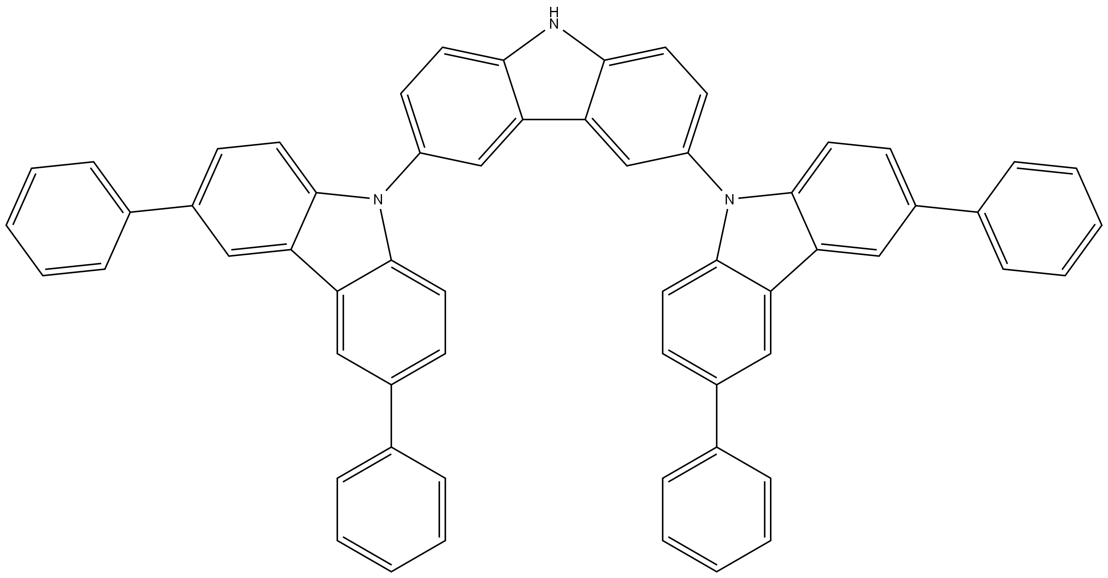 6-(3,6-二苯基-9H-芴-9-基)-3',6'-二苯基-9H-3,9'-联咔唑 结构式