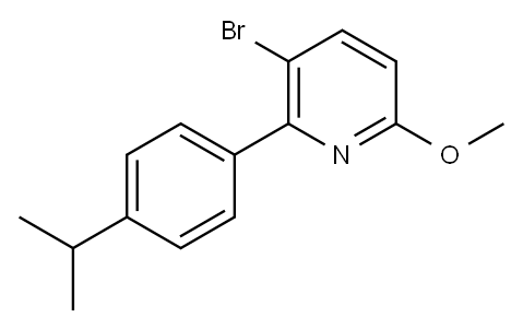 Pyridine, 3-bromo-6-methoxy-2-[4-(1-methylethyl)phenyl]- 结构式