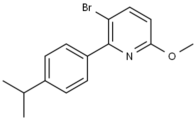 Pyridine, 3-bromo-6-methoxy-2-[4-(1-methylethyl)phenyl]- 结构式