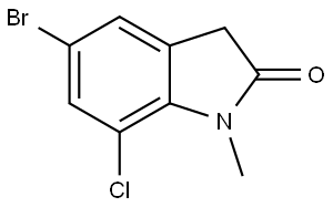 5-bromo-7-chloro-1-methylindolin-2-one Structure