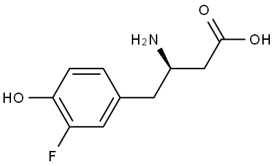 (R)-3-amino-4-(3-fluoro-4-hydroxyphenyl)butanoic acid Struktur