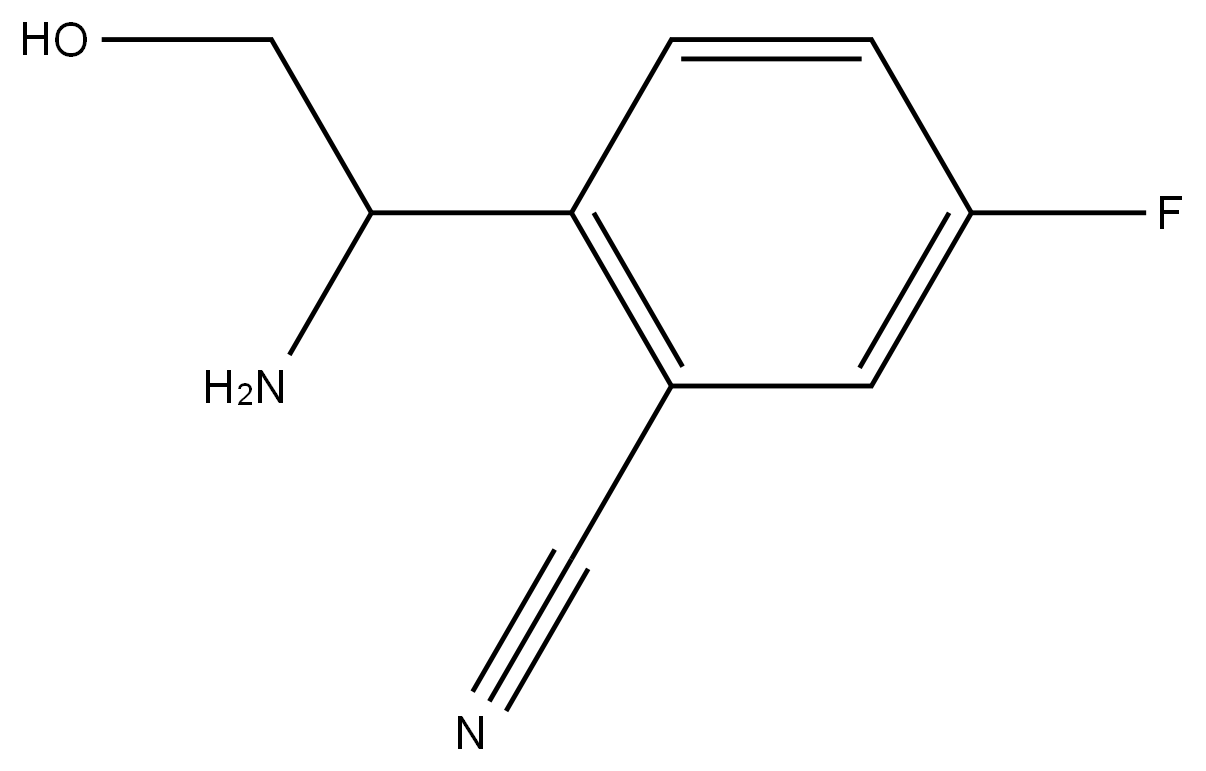 2-(1-AMINO-2-HYDROXYETHYL)-5-FLUOROBENZONITRILE Structure