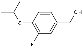 3-Fluoro-4-[(1-methylethyl)thio]benzenemethanol,1342451-81-3,结构式