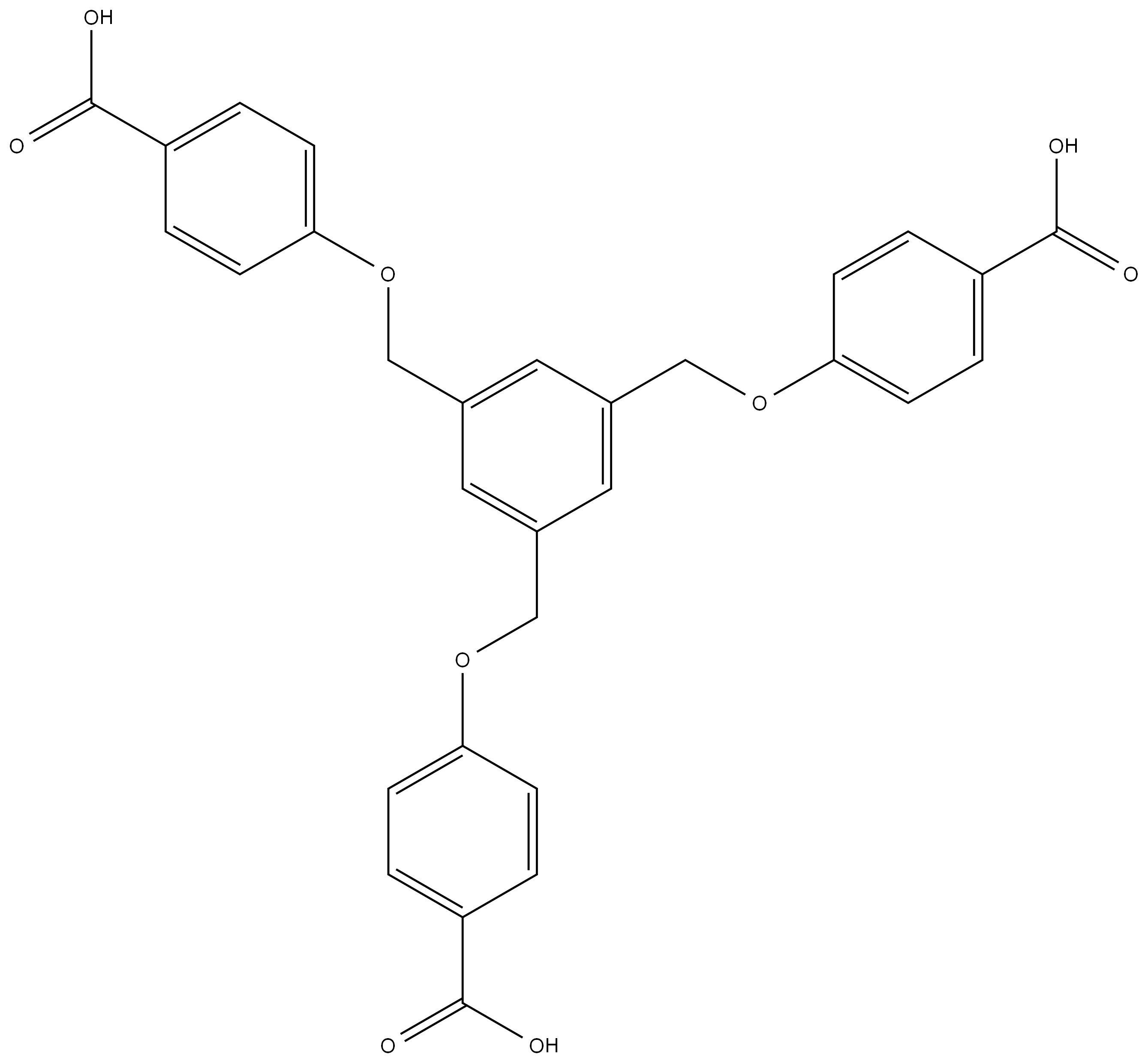 4,4′,4″-[1,3,5-phenyltri(methoxy)]-trisbenzoic acid Struktur