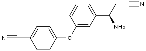 4-[3-((1R)-1-AMINO-2-CYANOETHYL)PHENOXY]BENZENECARBONITRILE Structure