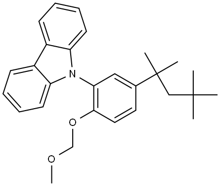 9-(2-(methoxymethoxy)-5-(2,4,4-trimethylpentan-2-yl)phenyl)-9H-carbazole Struktur