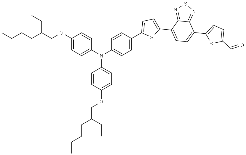 5-(7-(5-(4-(bis(4-(2-ethylhexyloxy)phenyl)amino)phenyl)thiophen-2-yl)benzo[c][1,2,5]thiadiazol-4-yl)thiophene-2-carbaldehyde Structure