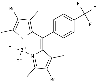 2,8-dibromo-5,5-difluoro-1,3,7,9-tetramethyl-10-(4-(trifluoromethyl)phenyl)-5H-dipyrrolo[1,2-c:2′,1′-f ][1,3,2]diazaborinin-4-ium-5-uide Structure