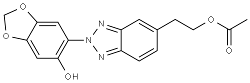 2H-Benzotriazole-5-ethanol, 2-(6-hydroxy-1,3-benzodioxol-5-yl)-, 5-acetate Structure