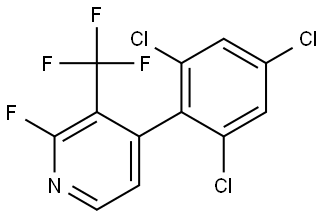 2-Fluoro-4-(2,4,6-trichlorophenyl)-3-(trifluoromethyl)pyridine Structure