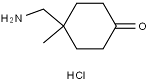 4-(Aminomethyl)-4-methylcyclohexan-1-one hydrochloride Struktur