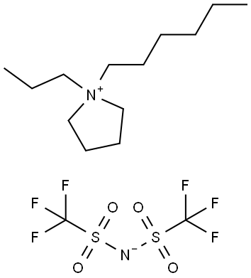 1-propyl-1-hexylpyrrolidinium bis(trifluoromethanesulfonyl)imide Structure