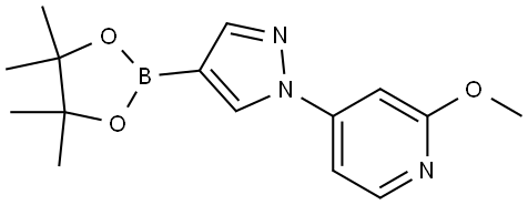 Pyridine, 2-methoxy-4-[4-(4,4,5,5-tetramethyl-1,3,2-dioxaborolan-2-yl)-1H-pyrazol-1-yl]- Struktur
