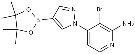 1-(2-Amino-3-bromo-4-pyridyl)pyrazole-4-boronic acid pinacol ester Struktur