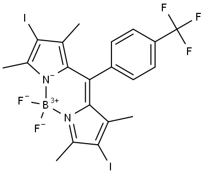 4,4-difluoro-2,6-diiodo-1,3,5,7-tetramethyl-8-(4-trifluoromethylphenyl)-4-bora-3a,4a-diaza-s-indacene 结构式
